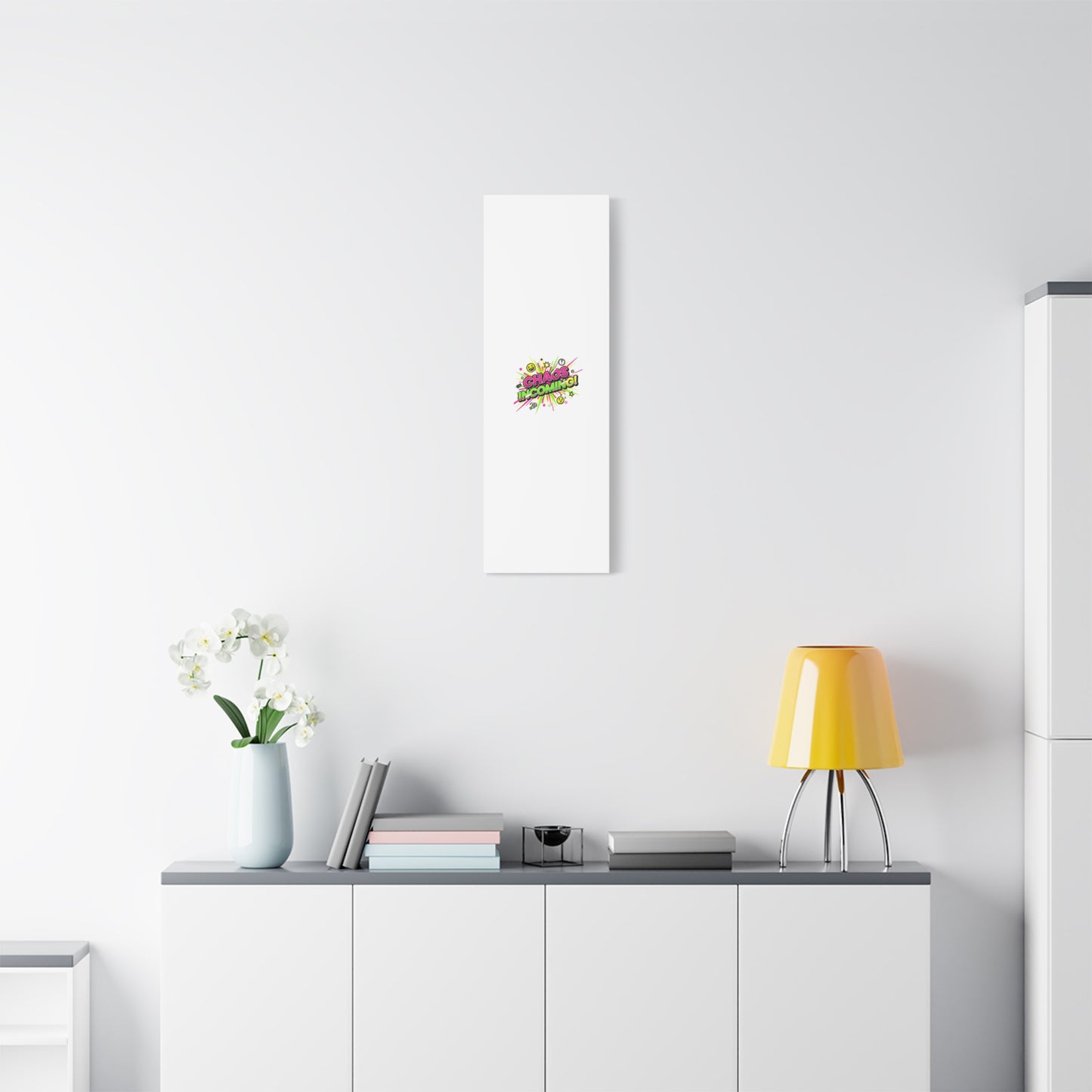 Chaos Incoming Canvas, Matte Stretched | Slogan & Glitch Graphic