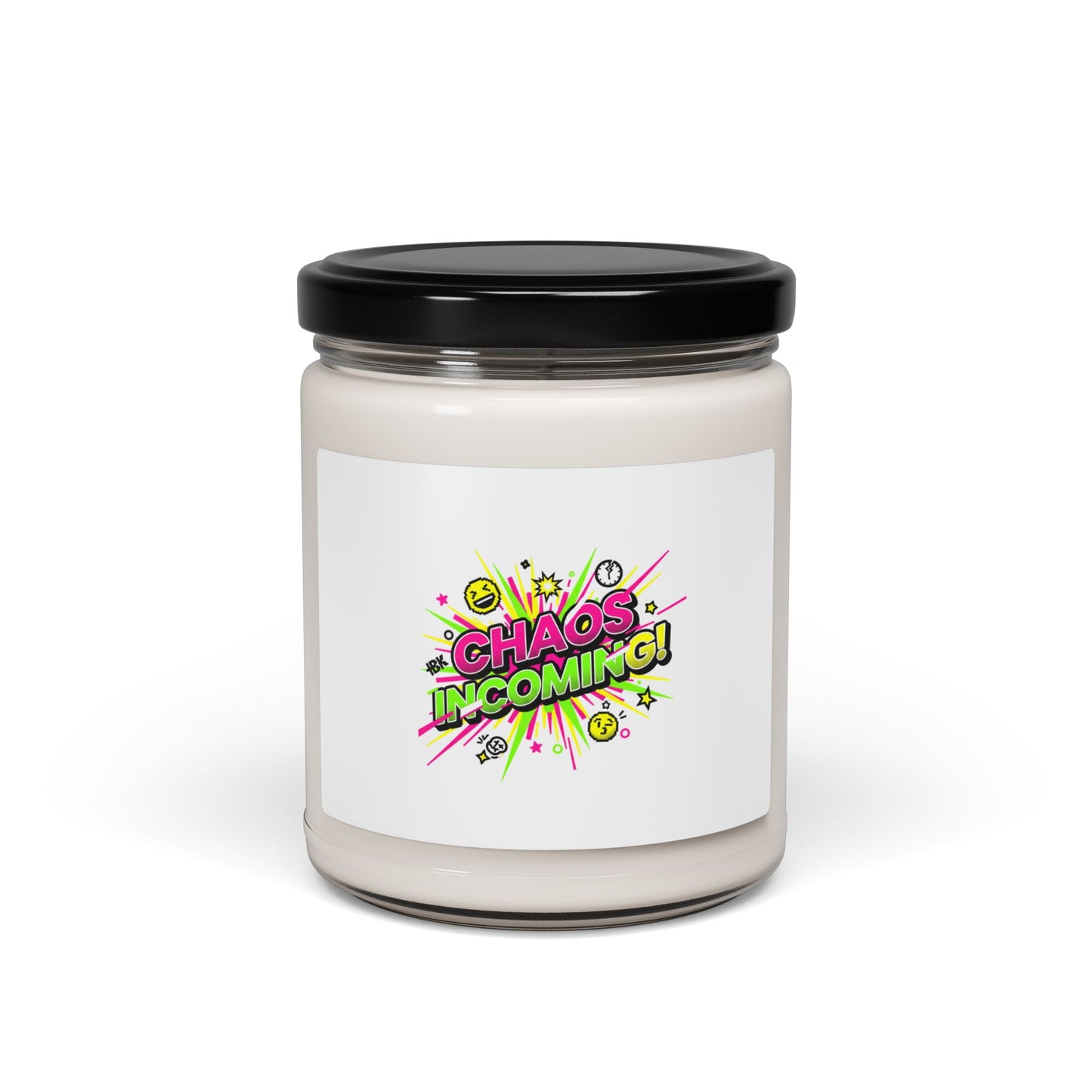 Chaos Incoming Candle | Slogan & Nonsense Graphic, Soy Jar Candle