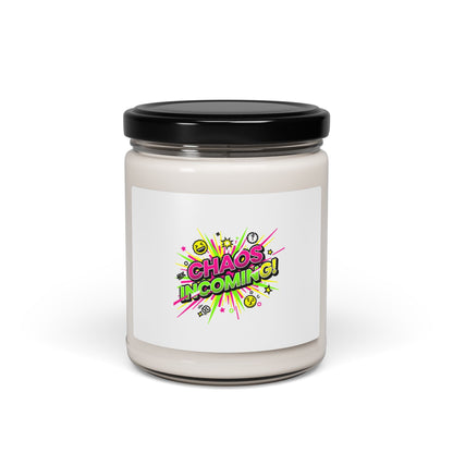 Chaos Incoming Candle | Slogan & Nonsense Graphic, Soy Jar Candle