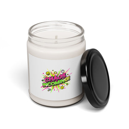 Chaos Incoming Candle | Slogan & Nonsense Graphic, Soy Jar Candle