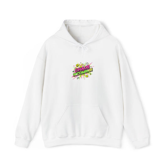 chaos incoming Hoodie | slogan & glitch graphic, meme phrase sweatshirt