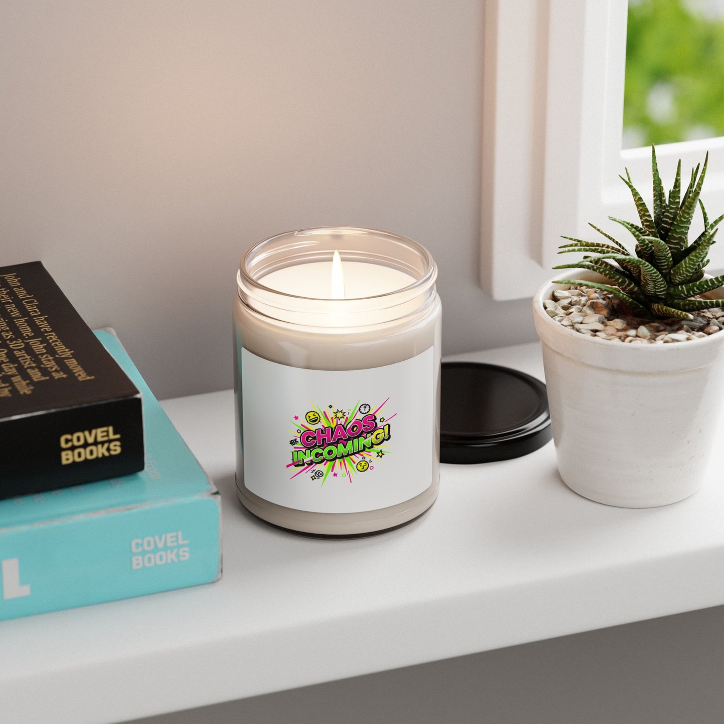 Chaos Incoming Candle | Slogan & Nonsense Graphic, Soy Jar Candle
